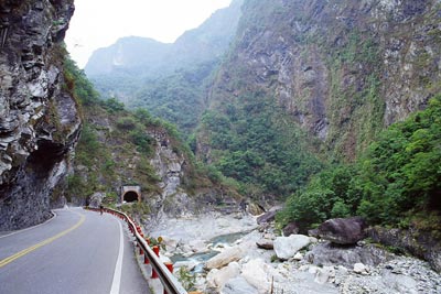 Riding in Taroko Gorge - Photo by Dennis Flood